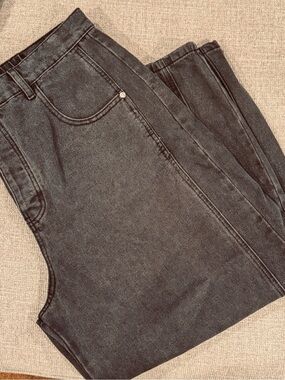 DAVI & DANI Black button down barrel Leg Jeans